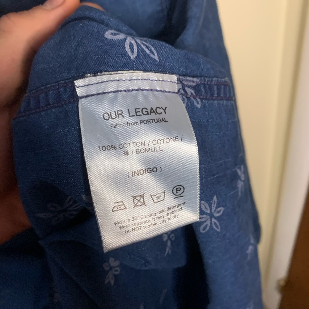 Our Legacy denim half button long sleeve shirt - Picture 6 of 6